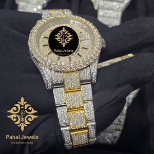 นาฬิกาเพชรหรูหราสำหรับผู้หญิง Pahal Jewels ตัวเรือนสแตนเลสทรงกลม 40 มม. ระบบควอตซ์แบบอนาล็อก สายแบบพับได้ - Product Image 4
