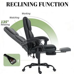 เก้าอี้สำนักงานสีดำสำหรับใช้งานคอมพิวเตอร์ - Product Image 4