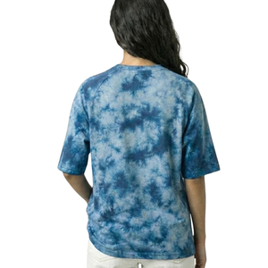 Blue <b>Tie</b> Dye T Shirt Short Sleeve Raglan Crew <b>Neck</b> Casual Streetwear Tee Shirt Wholesale Bulk Apparel Supplier Fashion <b>Top</b> - Product Image 2