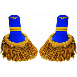 Épaulettes à franges avec broderie en fil métallique, décoratives, pour uniformes de fanfare, cérémonies et défilés - Product Image 1