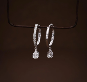 Boucles d'oreilles de luxe en argent 925 avec diamants de laboratoire, taille poire, couleur F, style vintage, certifiées IGI, pour fiançailles et mariage, bijoux fins - Product Image 3