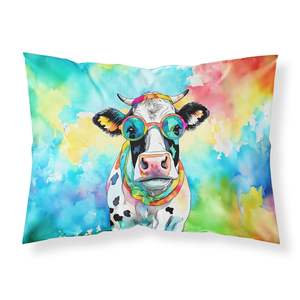 Nouveau léger Super doux facile à entretenir oeuvre décorative vache taie d'oreiller Hippie Animal taille Standard housse de coussin - Product Image 1