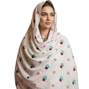 Pañuelo Hijab Largo de Chifón para Mujer, Estilo Africano, Color Rojo, Ligero, Transpirable, con Patrón Geométrico, de Algodón Voile, para Todas las Temporadas - Product Image 1