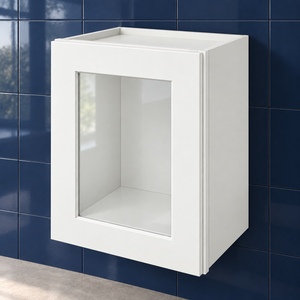 Factory Direct 15 x 18 Inch Glass Door <b>Wall</b> <b>Cabinet</b> <b>White</b> Shaker RTA Wholesale Vietnam Factory - Product Image 4
