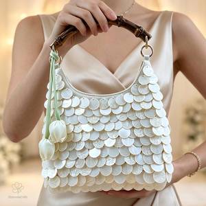 กระเป๋าถือทำมือประดับลูกปัดแก้วแบบกำหนดเองได้ รับรองโดย MS Handicraft  กระเป๋าถือแบบสบายๆ ผลิตในอินเดีย ยูตะรัฐปัฏฐ์บาศ - Product Image 2