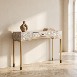 Table console Art Déco Perfect Enterprises pour la décoration intérieure, incrustation nacre, pour chambre à coucher, prix de gros pour l'exportation - Product Image 1