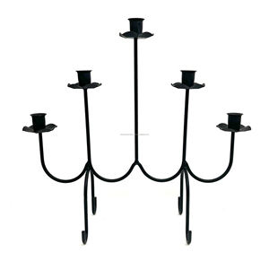 New Modern Candle <b>Holder</b> Wrought Iron <b>Candlestick</b> for Home Desktop Wedding Party <b>Black</b> - Product Image 2