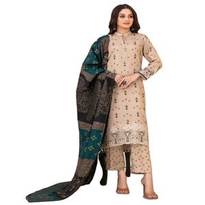 Colección de verano Vestido paquistaní de 3 piezas bordado Tawakkal Vol ESITA para uso diario Bodas Tarifas al por mayor para adultos - Product Image 1