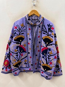 Top Trendy Suzani Cotton Jacket Embroidered Bohemian Cropped <b>Coat</b> Resort Wear Jacket for <b>Women</b> Gift for Her - Product Image 3