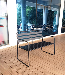 Banco de Metal para Exteriores de 2 Plazas, Banco de Jardín de Acero con Recubrimiento en Polvo - Product Image 2