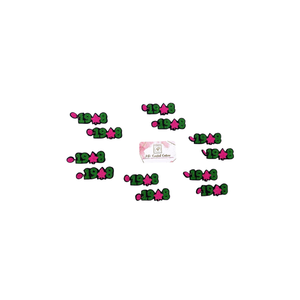 Boucles d'oreilles artisanales personnalisées en strass et perles de verre, tendance, thème école et université, avec un travail de perlage complexe. - Product Image 2