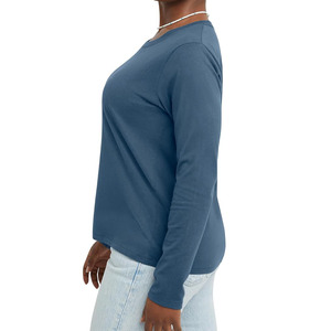 T-shirts à manches longues pour femmes de haute qualité, écologiques, design personnalisé, premium - Légers, 100% coton, coupe ajustée, respirants, unis - Product Image 2