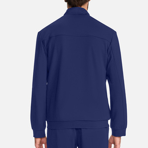 Chaqueta Médica Unisex Azul Marino con Cremallera Completa, Uniforme Sanitario, Prenda Exterior de Punto con Detección de Agujas, Fusión Sin Costuras, Ropa de Trabajo Hospitalaria - Product Image 3
