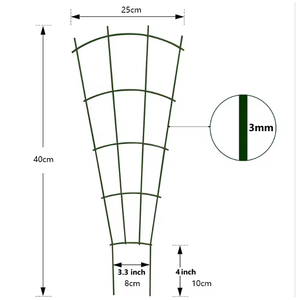 Heavy Duty Metal Garden Trellis for Climbing <b>Plants</b> 40cm Rustproof <b>Plant</b> Support <b>Frame</b> for Indoor Outdoor Pots and Vines - Product Image 1