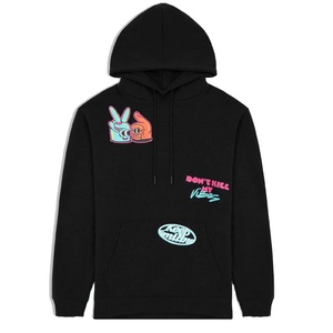 Pull à capuche de couleur noire pour homme, vêtement d'hiver, décontracté, imprimé écran, personnalisé, meilleure vente, 2023 - Product Image 1