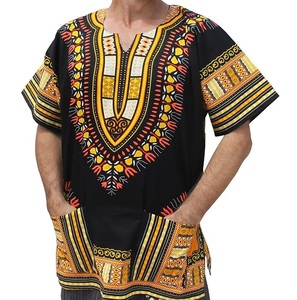 Camisetas Dashiki Africanas para Hombre con Estampado Tribal Floral de Gran Tamaño, Servicio OEM con MOQ Bajo, Personalizadas para Iglesia, Festival o Pueblo - Product Image 5