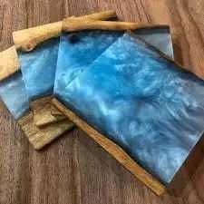 Handmade Luxury Eco-Friendly Customized Color Round Wood Coaster Wood <b>Epoxy</b> <b>Resin</b> Bulk Wholesale Mats Pads India Custom Size - Product Image 3