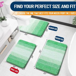 Hot Selling 17"x24" Microfiber Bath <b>Mat</b> Super Absorbent Non-Slip Floor Thick Plush Shaggy Tufted <b>Bathroom</b> Rug Washable Hotel - Product Image 2