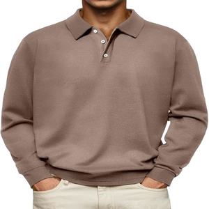 Polo respirant à manches longues Vente en gros Service OEM Prix bon marché Coton premium 220 GSM Qualité d'exportation Épaule tombante - Product Image 1