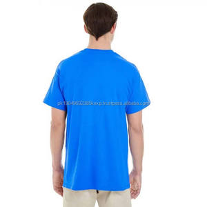 T-shirts pour hommes de couleur bleu clair, de haute qualité, unis, surdimensionnés, avec logo personnalisé, 100% coton, manches courtes, col rond, séchage rapide - Product Image 2