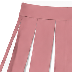 Jupe plissée rose poudré personnalisée par le fabricant pour la danse sportive féminine, uniforme de compétition, tenue de performance - Product Image 3
