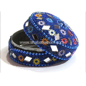 Perlé Lac Glitter Perlé Boîte Bijoux Emballage Faveur De Mariage Belle Pierre Indienne Bibelot Boîte Souvenir Cadeau Belles Boîtes - Product Image 3