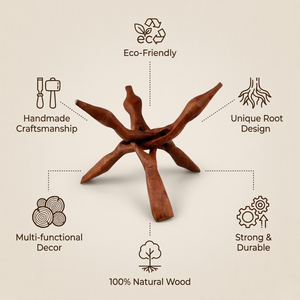 Tabouret trépied en bois fait main, style rustique, en bois massif, modèle Cobra |   Meubles décoratifs sculptés à la main, objet unique de décoration pour la maison et le jardin - Product Image 6