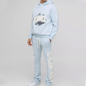 Conjunto de Sudadera con Capucha y Pantalones Deportivos con Estampado Personalizado, Proveedor de Conjuntos Deportivos de Algodón Premium OEM ODM - Product Image 1