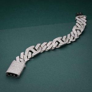 Pulsera de Lujo con Diamantes de Moissanita en Plata de Ley 925, Joyería Unisex para Fiestas, Bodas y Uso Diario - Product Image 3