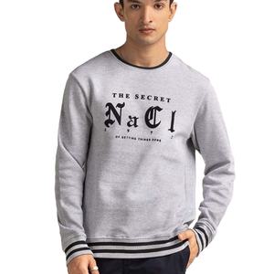 Sudaderas de cuello redondo con logotipo personalizado de algodón 100% para hombres con ropa de calle Boxy Drop Shoulder-Diseño de impresión de lana de alta calidad - Product Image 1