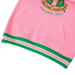 Sudadera con Capucha Unisex AKA Pink Prep, Sudadera con Capucha Rosa y Verde, Sudadera de Forro Polar Premium, Ropa Casual de Estilo Griego - Product Image 5