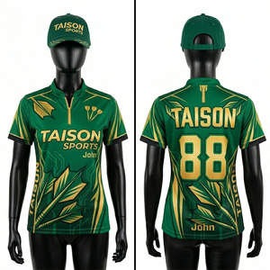 เสื้อดาร์ทผู้หญิง ผ้าโพลีเอสเตอร์พรีเมียม 160 GSM ระบายอากาศได้ดี สีน้ำเงิน เหลือง ม่วง ลายเรขาคณิต ออกแบบแผงลายพิเศษ พร้อมสกรีนโลโก้ตามสั่ง - Product Image 4