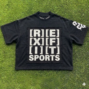 เสื้อยืดโอเวอร์ไซส์แฟชั่นสตรีทแวร์ลายกราฟิกแบบกำหนดเอง คุณภาพพรีเมียม เสื้อยืดครอปทันสมัย เสื้อผ้าฝ้าย เสื้อยืด 240 GSM - Product Image 4