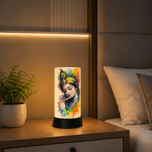 Lord Krishna LED Table <b>Lamp</b> Colorful Flute Peacock <b>Feather</b> Design Decorative Night Light for Bedroom Living Room Spiritual Gift - Product Image 2