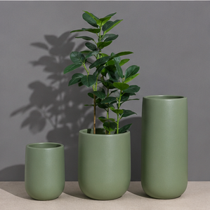 Fiberglass Modern Eco-Friendly Deco Flower <b>Planter</b> Drainage Hole Lightweight Durable Indoor/<b>Outdoor</b> Floor Garden Vase Home Hotel - Product Image 1
