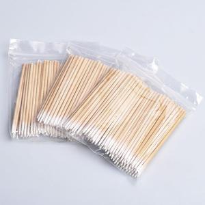 100 unidades de hisopos de algodón de madera de cabeza grande, desechables, de un solo lado, para limpieza de PMU - Product Image 2