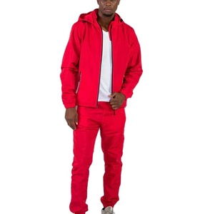 ชุดวอร์มแฟชั่นใหม่สำหรับฤดูร้อน ผ้าไนลอน 2 ชิ้น ชุดออกกำลังกายแบบมีฮู้ด ซิปสะท้อนแสง กันน้ำ กันลม - Product Image 1