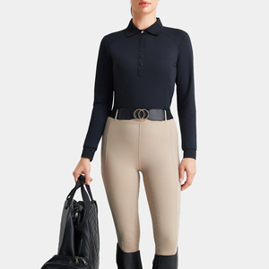 New Arrival Women Horse Riding <b>Base</b> <b>Layer</b> Stylish Equestrian Tops Mock Neck Design <b>Long</b> <b>Sleeve</b> Riding Shirts Equestrian Sports - Product Image 4