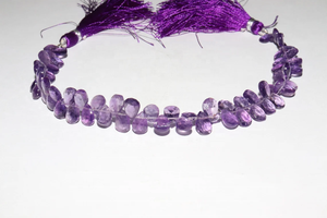 AAA brésil 6*8mm facettes poire forme améthyste perles de pierre naturelle 8 pouces perceuse latérale pour la fabrication de bijoux perle en gros - Product Image 3