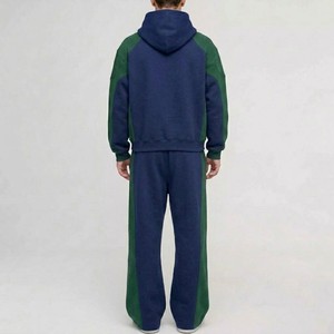 Conjunto de Sudadera con Capucha y Pantalones de Chándal Premium con Bloques de Color, Sudadera Oversize, Pantalones de Chándal de Pierna Ancha, Forro Polar Grueso, Estilo Urbano - Product Image 5