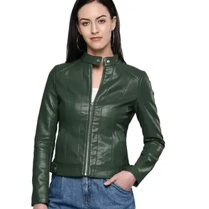 PIHA SPORTS Women's Genuine Leather Suede Biker Jacket with Zip Pockets Breathable Regular Fit Winter Coat (<b>3</b> Colors) - Product Image 2