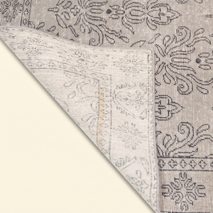 Tapis en laine épaisse gris argenté ivoire, géométrique, fait main, écologique, antidérapant, à poils moyens, moderne, pour salon et chambre à coucher - Product Image 6
