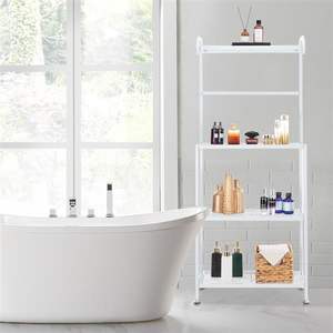 HODELY White Wrought Iron <b>Kitchen</b> Rack 4-Layer Wire Mesh Storage Shelves & Units - Product Image 4