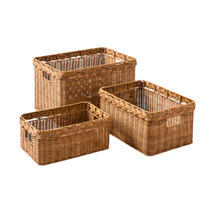 Panier en rotin artisanal classique à ouverture supérieure, panier en osier écologique, panier décoratif pour chambre et salon - Product Image 1
