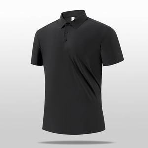 Camisas de Golf de Manga Corta de Dos Piezas, Nueva Tendencia de Verano, Sin Arrugas, de Poliéster Transpirable, para Hombre, Cuello en V, con Botones y Logotipo Frontal - Product Image 1