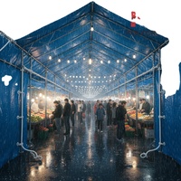 Bâche de marché nocturne de qualité commerciale, sur mesure, pour usage polyvalent