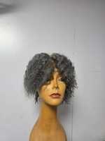 Perruque complète en cheveux humains bruts 100% naturels avec cheveux indiens bouclés Remy