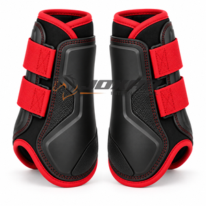 Bottes de brossage pour chevaux fiables avec attaches à crochets sécurisées, rembourrage doux et construction durable pour les chevaux actifs pendant la course. - Product Image 3