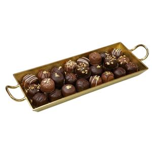 Plateau à chocolats en métal plaqué or de qualité supérieure, élégant et décoratif, idéal pour offrir et pour les célébrations. - Product Image 4