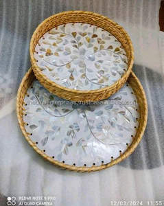 Bellamente creado, superventas, diseño moderno, Incrustaciones de nácar, patrón de ojo gris, forma de luna, bandeja para servir dulces y chocolate - Product Image 6